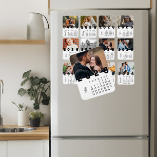 Modern minimalistisk fotokalender från juli 2026 magnet