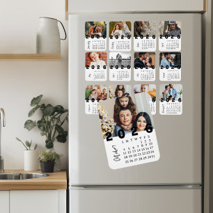 Modern minimalistisk fotokalender i oktober 2026 magnet