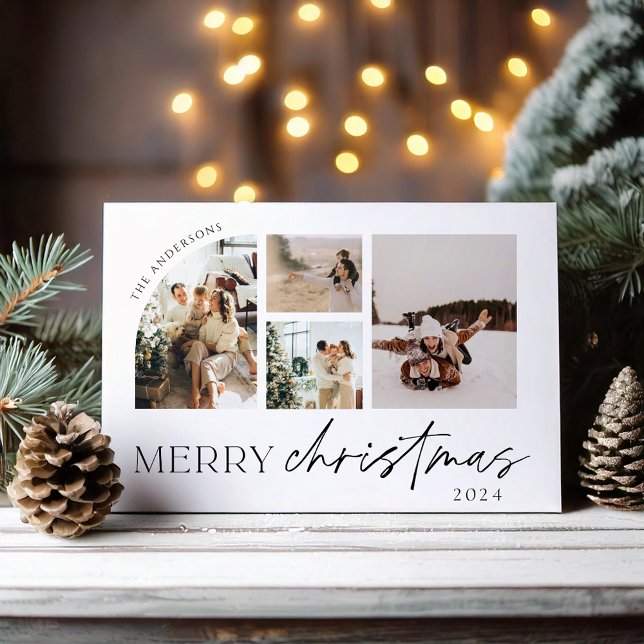 Modern minimalistisk fotokort julkort (Skapare uppladdad)