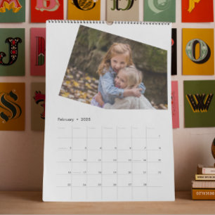 Modern, minimalistisk fotomall enkel varje år kalender