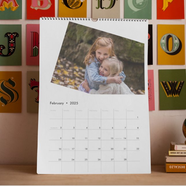 Modern, minimalistisk fotomall enkel varje år kalender (Skapare uppladdad)
