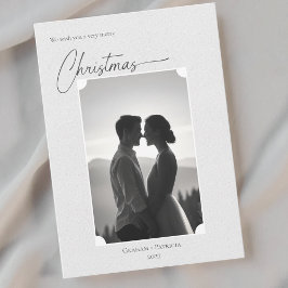 Modern minimalistisk fotopristmas julkort