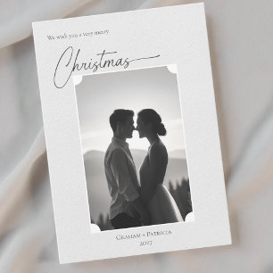 Modern minimalistisk fotopristmas julkort