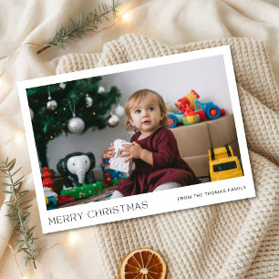 Modern minimalistisk fotopul i Baby-familjen Julkort