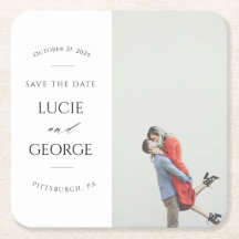 Modern minimalistisk fotospara datumet Underlägg