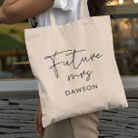 Modern minimalistisk framtid, fru personlig tygkasse<br><div class="desc">Skaffa lite skrytskgåvor till coolan för framtiden Mrs medan du väntar på den stora dagen.</div>