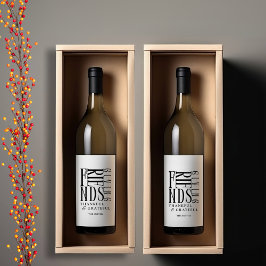 Modern Minimalistisk Friendsgiving Vinflaska Etikett