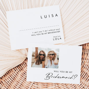 Modern minimalistisk Frieri i foto Bridesmaid Inbjudningar