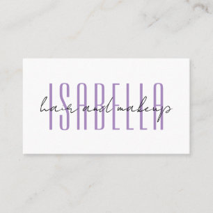 Modern minimalistisk frisör Makeup Artist Namn Visitkort