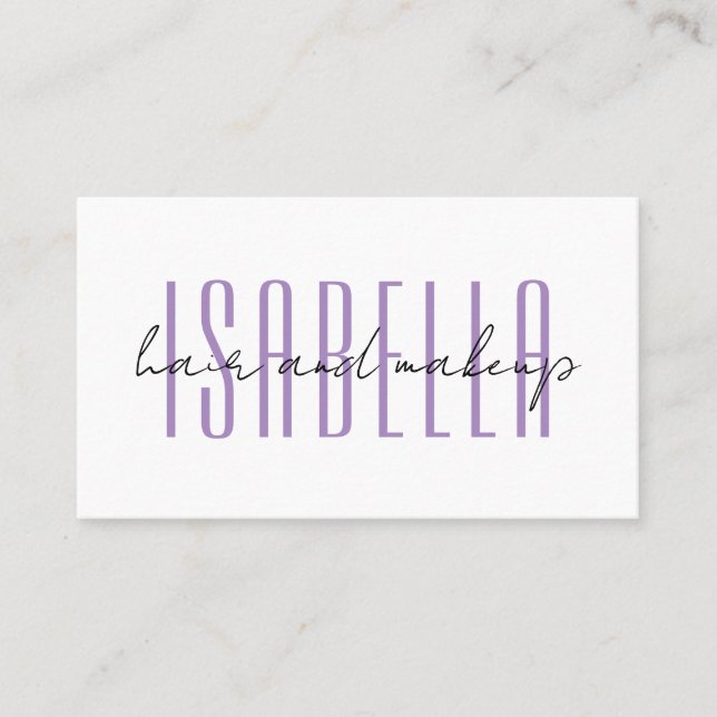 Modern minimalistisk frisör Makeup Artist Namn Visitkort (Framsida)