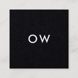 Modern Minimalistisk Fyrkantig Monogram Initial Fyrkantigt Visitkort