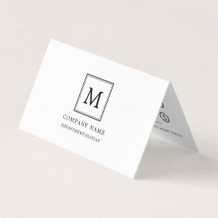 Modern minimalistisk fyrkantsslapphet i Monogram D Visitkort
