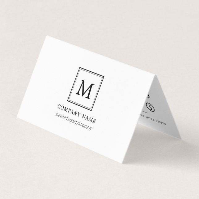 Modern minimalistisk fyrkantsslapphet i Monogram D Visitkort (Framsida)