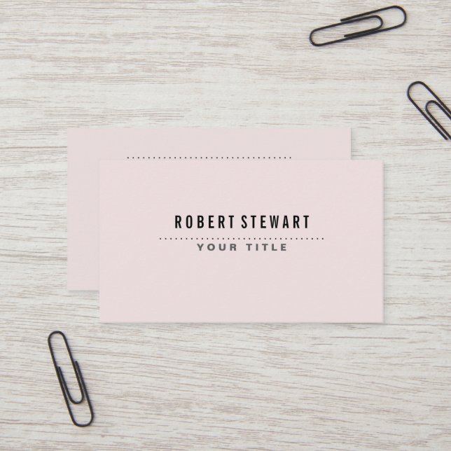 Modern minimalistisk generisk babyrosa visitkort (Fram/Back In Situ)