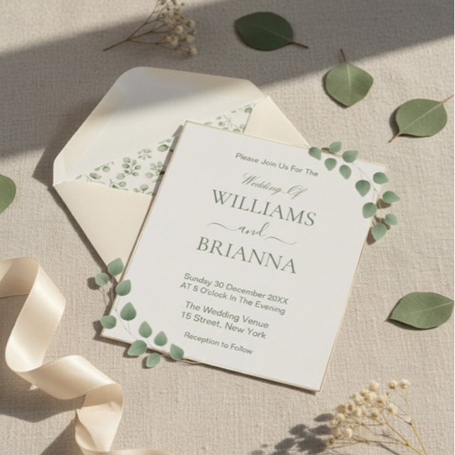 Modern minimalistisk geometri Guld Ram Bröllop Inbjudningar (Skapare uppladdad)