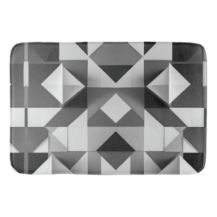 Modern, minimalistisk Geometric mönster Black, vit Badrumsmatta