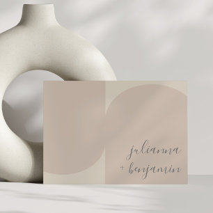 Modern minimalistisk geometrisk  Beige Bröllop Inbjudningar