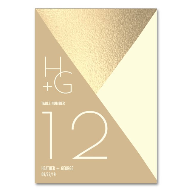 Modern minimalistisk geometrisk Bröllop Bordsnummer (Framsidan)
