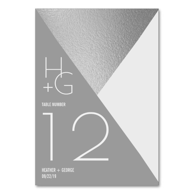Modern minimalistisk geometrisk Bröllop Bordsnummer (Framsidan)