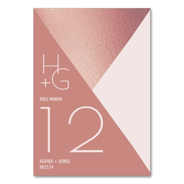 Modern minimalistisk geometrisk Bröllop Bordsnummer (Framsidan)