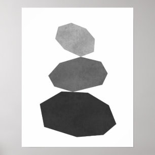 Modern minimalistisk geometrisk pebble art-avtryck poster