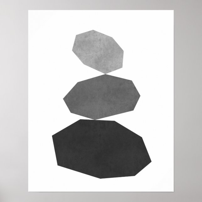 Modern minimalistisk geometrisk pebble art-avtryck poster (Framsidan)