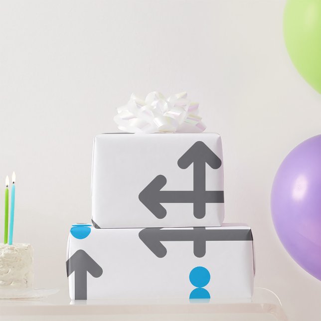 Modern, minimalistisk geometrisk riktningspil presentpapper (Skapare uppladdad)