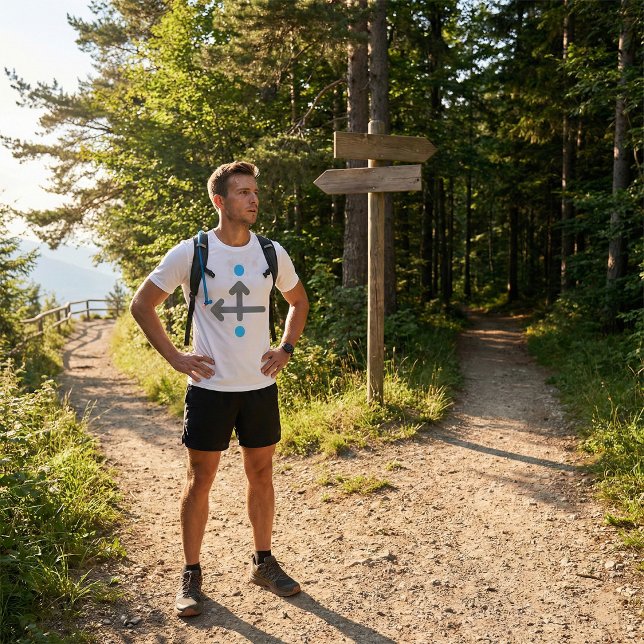 Modern, minimalistisk geometrisk riktningspil t shirt (Skapare uppladdad)