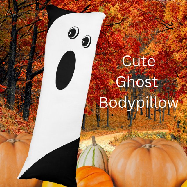 Modern minimalistisk Ghost Halloween Kroppskudde (Skapare uppladdad)