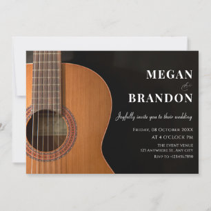Modern minimalistisk gitarr bröllop inbjudningar