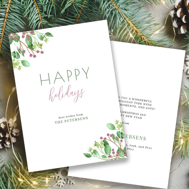 Modern minimalistisk glad helg julkort (Skapare uppladdad)