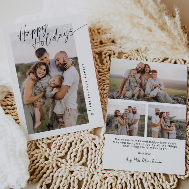 Modern minimalistisk Glad helg-skript - jul Julkort (Skapare uppladdad)