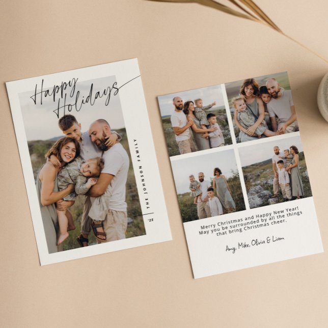 Modern minimalistisk Glad helg-skript - jul Julkort (Skapare uppladdad)