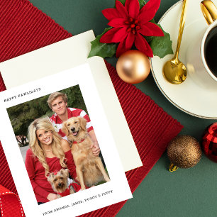 Modern Minimalistisk Glad Pawlidays Jul Foto Julkort