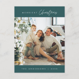 Modern Minimalistisk, Gladast jul familjefoto Vykort