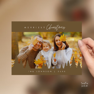 Modern Minimalistisk, Gladast jul Familjefoto Vykort