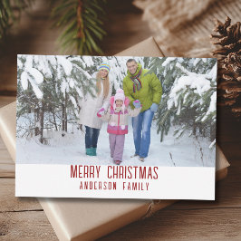 Modern minimalistisk God Jul familjefoto Julkort