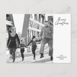 Modern, minimalistisk, God jul-familjens foto-Po Vykort