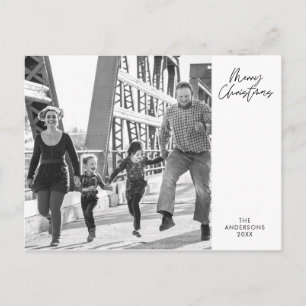 Modern, minimalistisk, God jul-familjens foto-Po Vykort