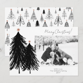 Modern minimalistisk God jul-fotoholid i Träd Julkort