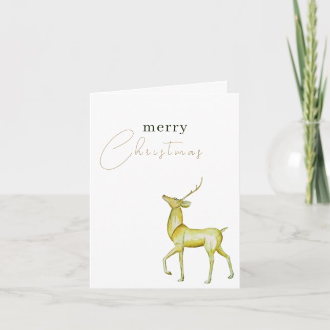 Modern minimalistisk God Jul Guldren  Kort (Framsida)
