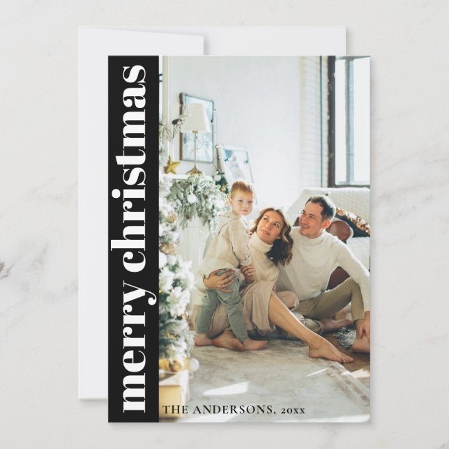 Modern minimalistisk God jul Helgdag-kort Julkort (Framsida)