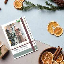 Modern Minimalistisk God Jul Högtid Foto Julkort