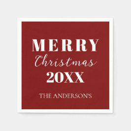 Modern minimalistisk God jul Red Helgdag Pappersservett