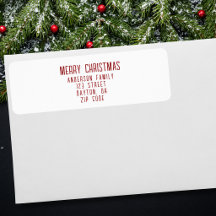 Modern minimalistisk God Jul Returadress