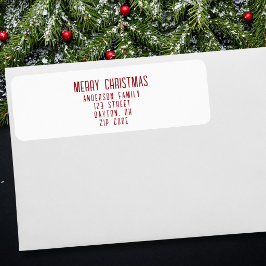 Modern minimalistisk God Jul Returadress Etikett
