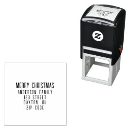 Modern minimalistisk God Jul Returadress Självfärgande Stämpel