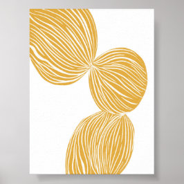 Modern minimalistisk Golden Gult Wall Art Poster
