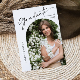 Modern Minimalistisk Grad FOTO Examenfest Inbjudningar