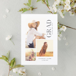 Modern minimalistisk grad typ 3-fotokollage meddelande
